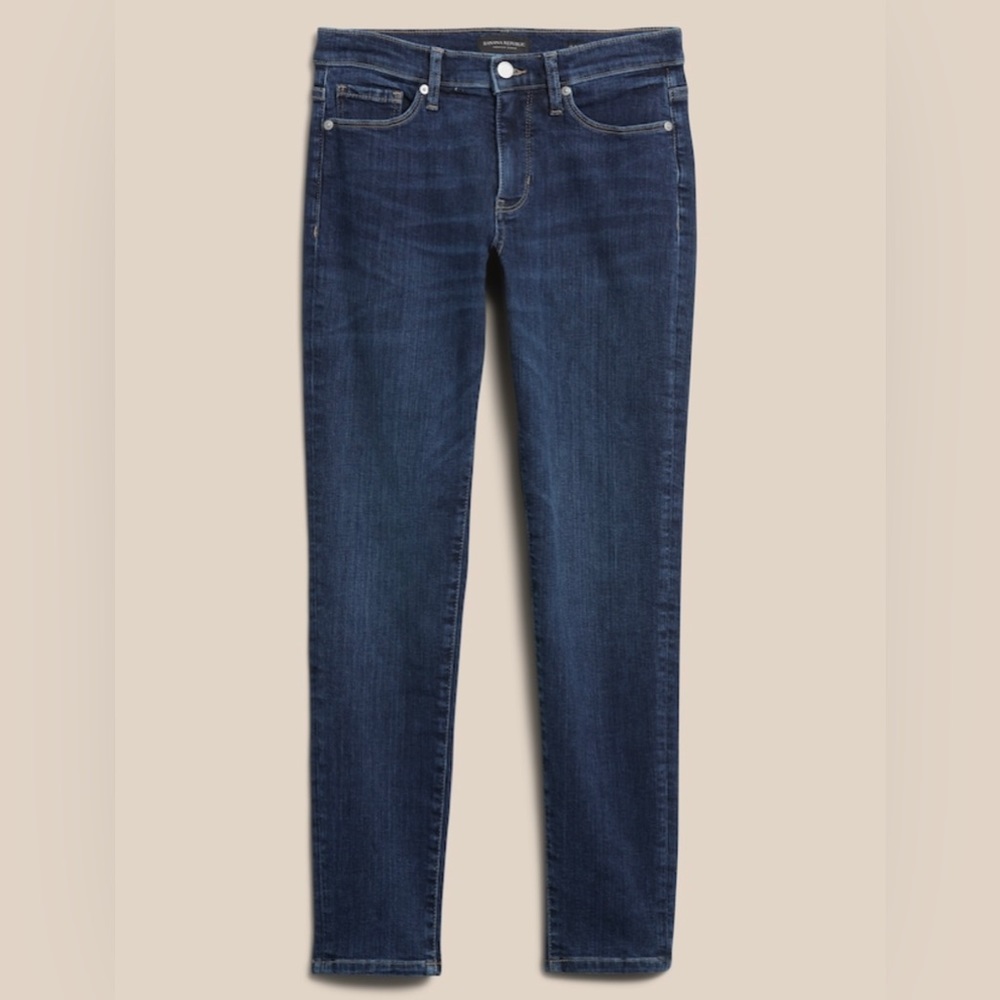 Banana Republic Petite Mid Rise Skinny Jeans Medium Wash 25 Petite